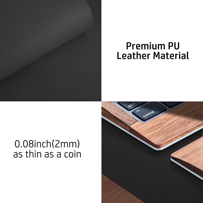 Aothia Leather Desk Pad Protector, Mouse Pad, Office Desk Mat, Non-Slip PU