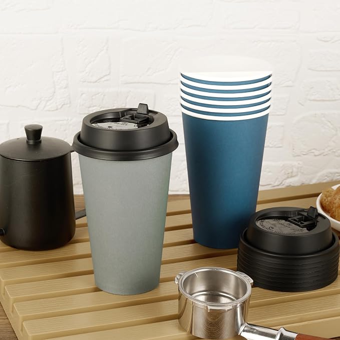 LITOPAK 100 Pack 16 oz Disposable Paper Coffee Cups