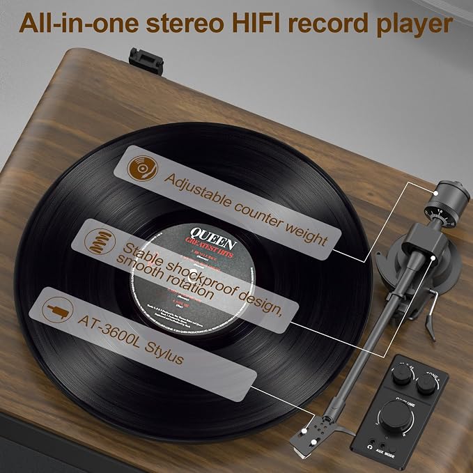 Record Player High-Fidelity Turntable