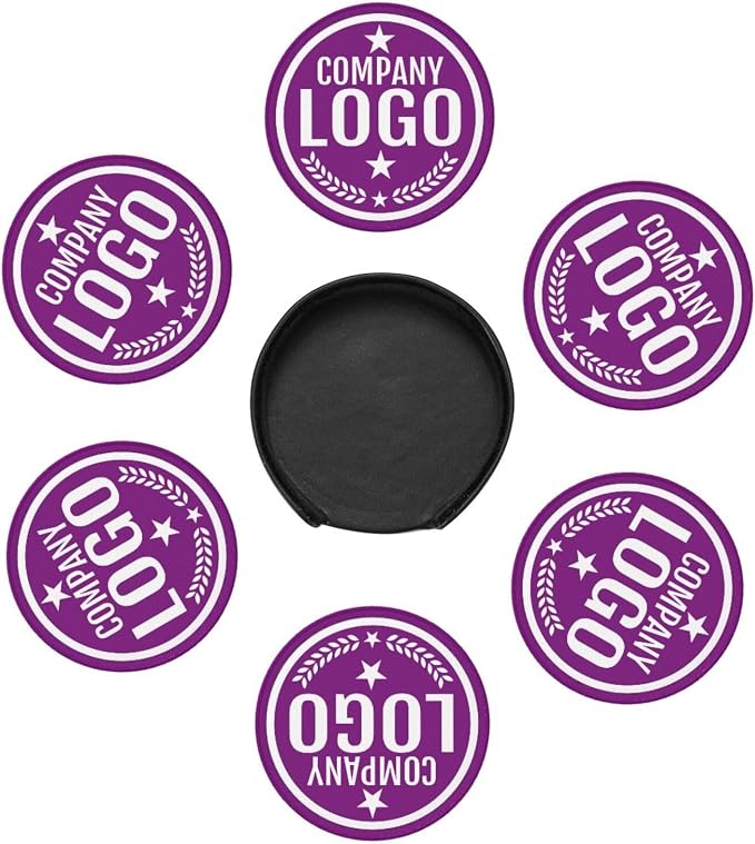 Custom Leather Coasters with Logo