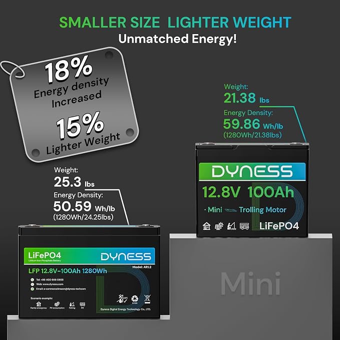 12V 100Ah Mini LiFePO4 Battery Group 24, 12.8V Lithium Battery