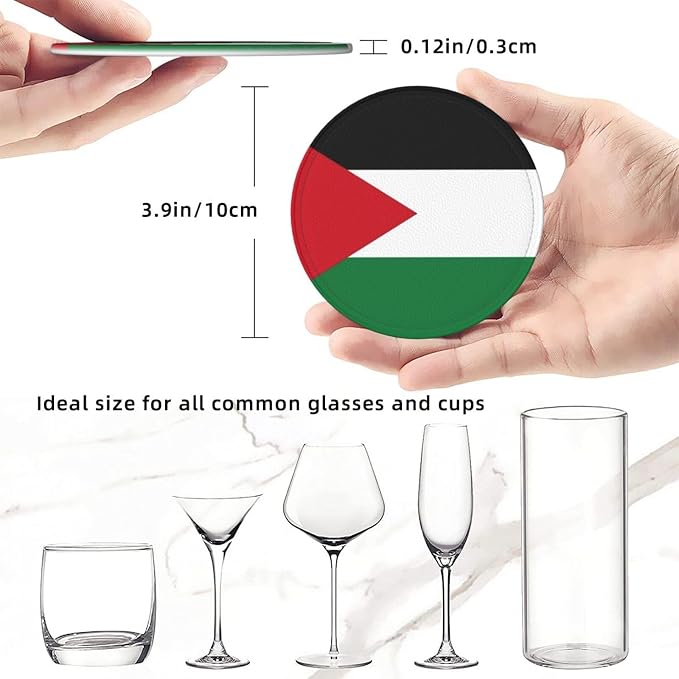 Palestinian Flag Coasters for Drinks