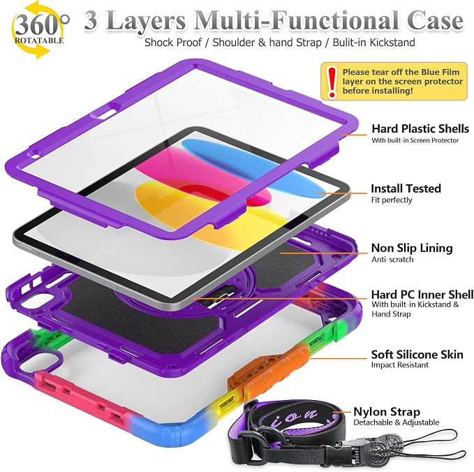 SEYMAC stock Case for iPad 11th/10th Generation 11''/10.9'' 2025/2022,