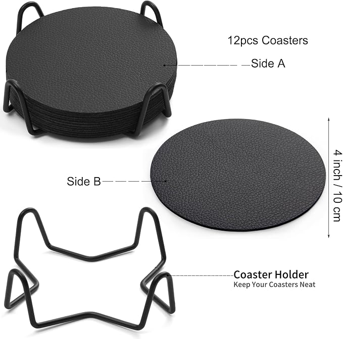 Faux Leather Drink Coasters