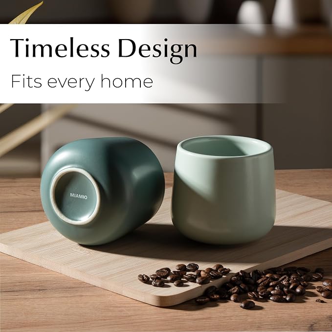 MIAMIO - Ceramic Cup Set of 4, Coffee Mugs - Nami | Coffee Cup Set / Ceramic