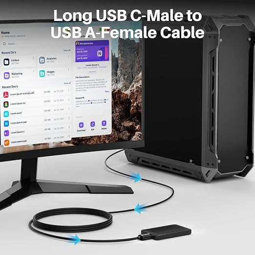 USB C to USB Female Cable 6FT, Type-C Male to USB A 3.1 Female OTG Cable