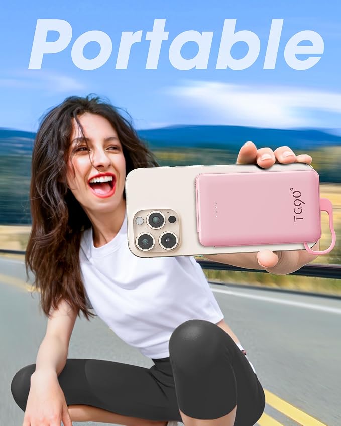 TG90° Portable Charger Power Bank, Ultra Small 5000mAh Battery Pack