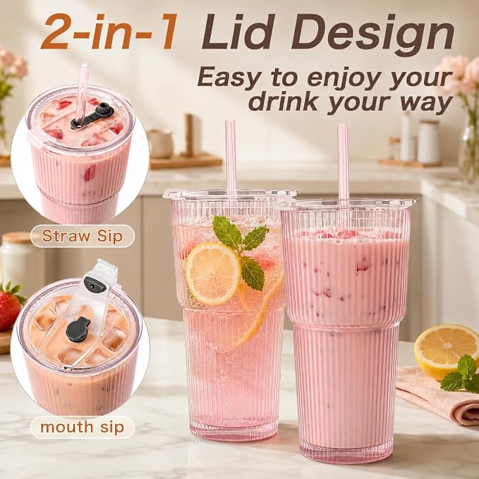 20oz Iced Coffee Cups with Lids