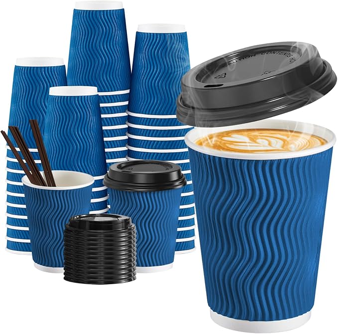 SIUQ 90 Pack 12 oz Disposable Coffee Cups