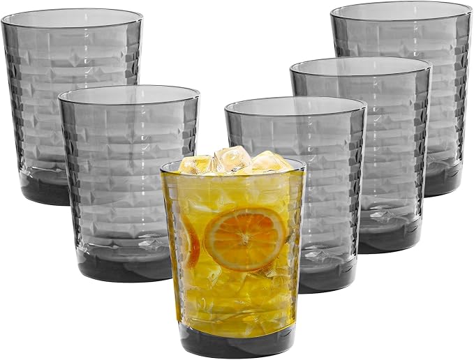 BPA-Free Plastic Tumblers 6 Pack | Reusable Dishwasher Safe | Stackable