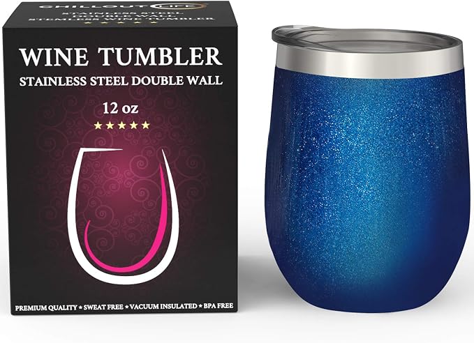 CHILLOUT LIFE 12 oz Stainless Steel Wine Tumbler