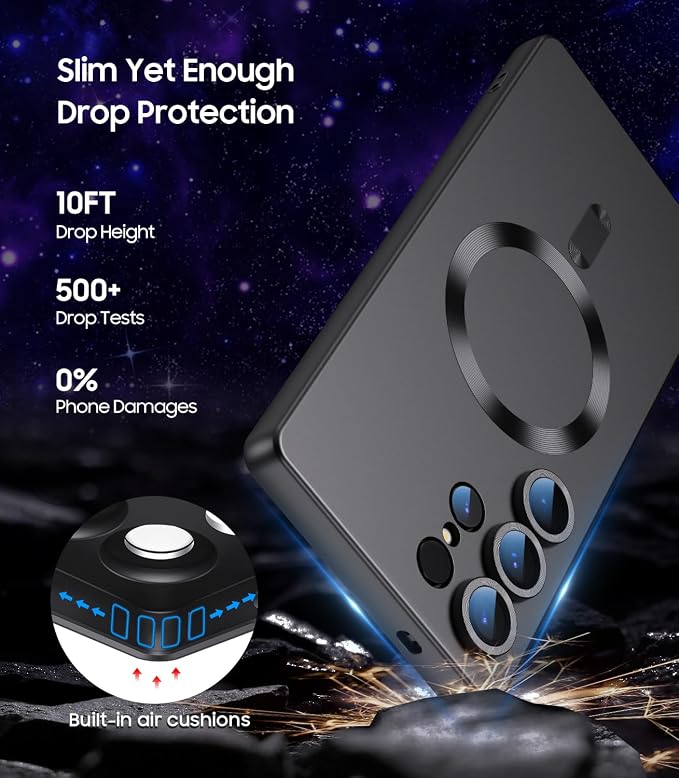 Magnetic for Samsung Galaxy S25 Ultra Case Slim Soft Silicone Bumper Shockproof