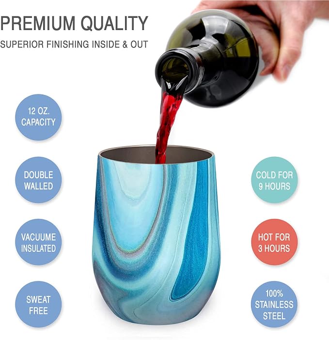 CHILLOUT LIFE 12 oz Stainless Steel Wine Tumbler