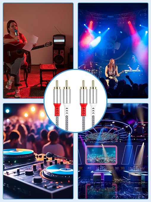 2RCA to 2RCA Cable 2 RCA Male Hi-Fi Systems Audio Stereo Subwoofer Cable