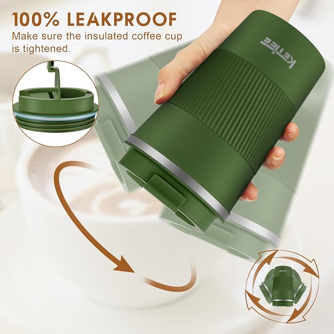 KETIEE Travel Coffee Mug 12oz: Vacuum Insulated Coffee Cup