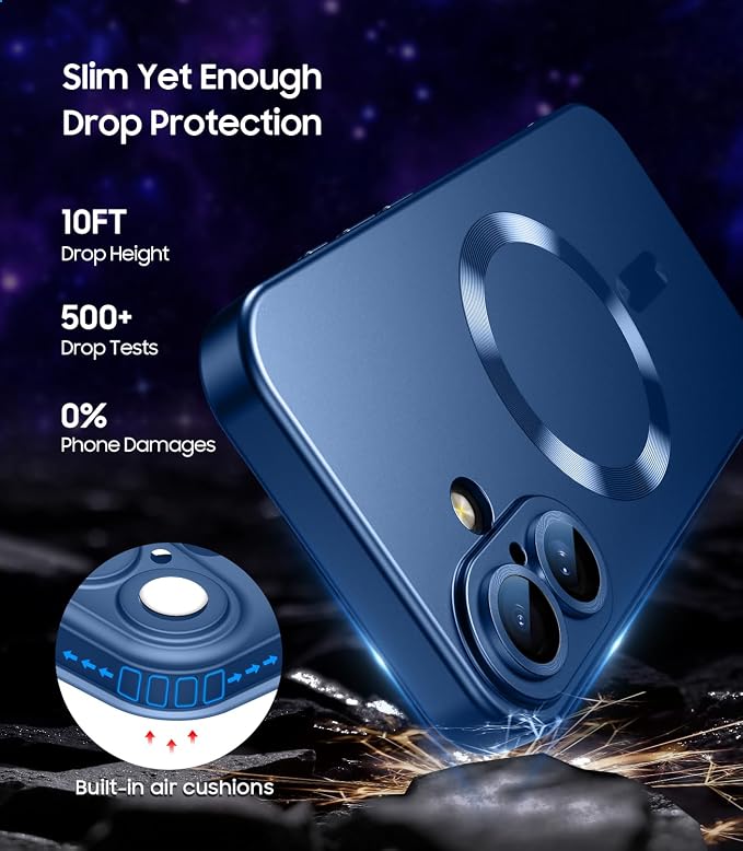 Magnetic for iPhone 16 Case Slim Soft Silicone Bumper Shockproof Metallic