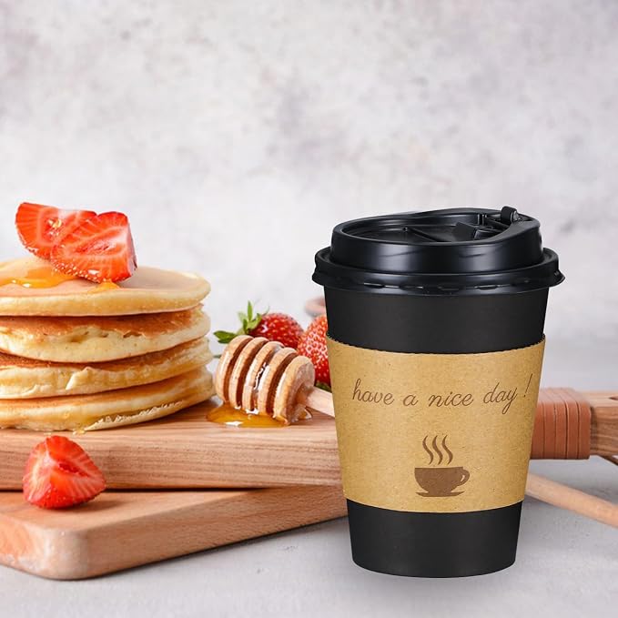 Lamosi 100 Pack 12 oz Coffee Cups, Disposable To Go Paper Cups