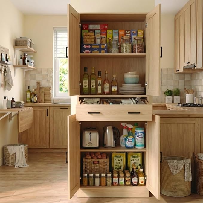 71" Tall Kitchen Pantry Cabinet, Freestanding Storage Cabinet