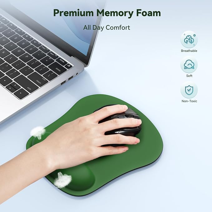 TECKNET 2 Pack Mouse Pad with Wrist Support, Ergonomic Gaming Mouse Pad Pain