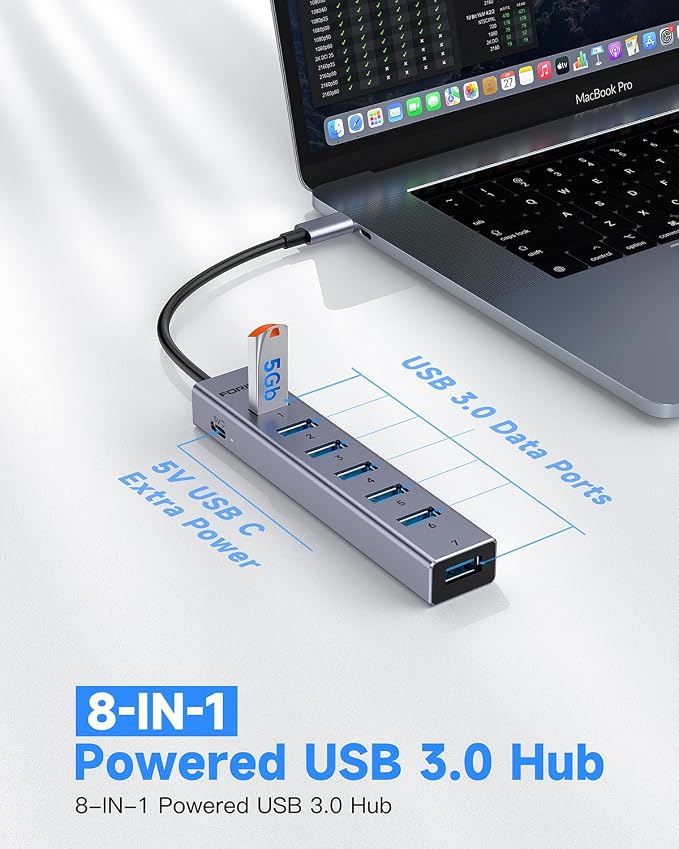 FORIDA USB C Hub-8 Port USB HUB