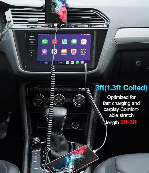 USB C to C 100W 3ft, Short Type C USBC Fast Charging Cable