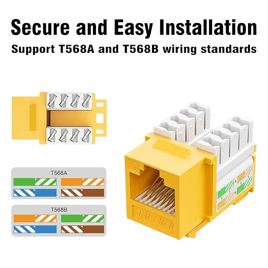 Iwillink 10Gbps Cat6 Keystone Jack, RJ45 25-Pack and Punch-Down Stand, UTP