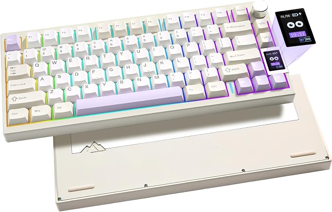 YUNZII AL80 Wireless Mechanical Keyboard, Full Aluminum CNC, Smart LCD Display