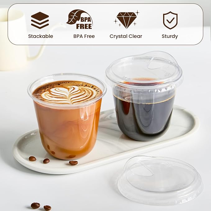 12 oz Round Bottom Clear Plastic Cups
