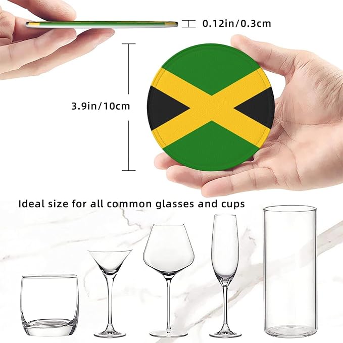 Jamaican Flag Coasters for Drinks