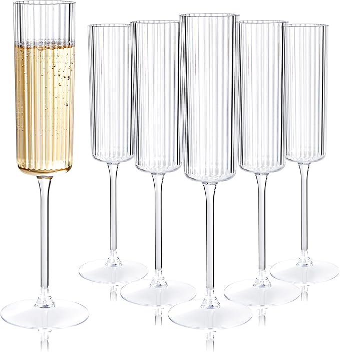Ciaell 24 Pack Plastic Champagne Flutes