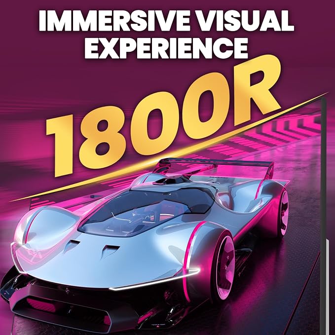 CRUA 27" Curved Gaming Monitor, FHD 1920x1080P, 165Hz/200Hz Computer Monitor