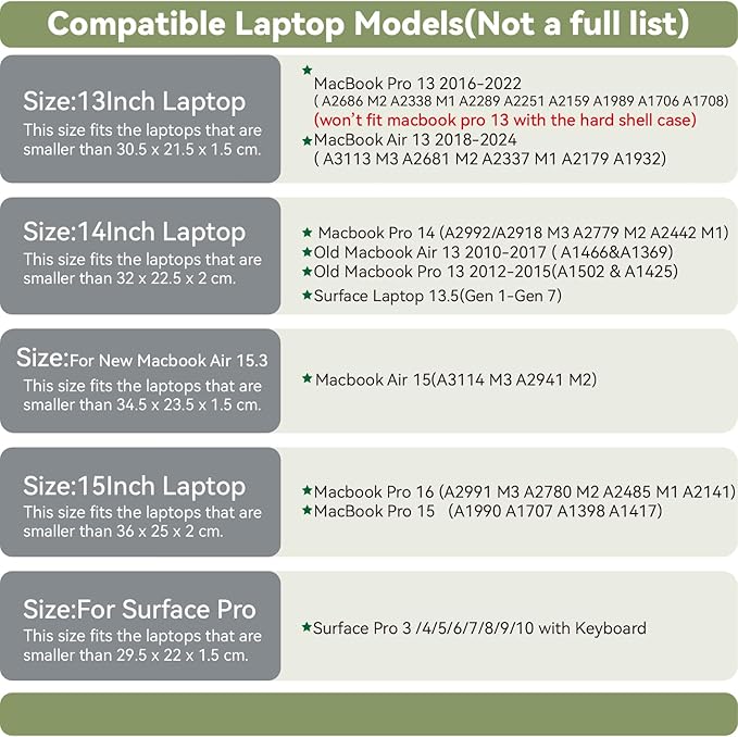 Laptop Sleeve 15 Inch Compatible