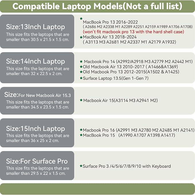 Laptop Sleeve 14 Inch Compatible