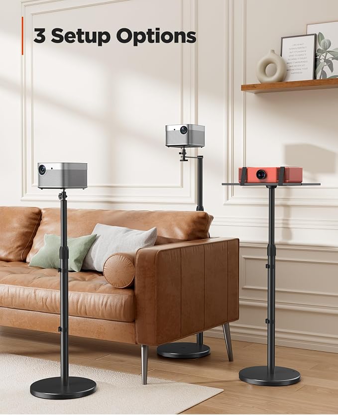 AMADA HOMEFURNISHING Height Adjustable Projector Stand 32"-47", Projector Floor