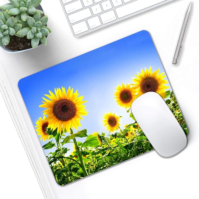Mouse Pad, Cute Sunflower Plants Floral Mouse Pads