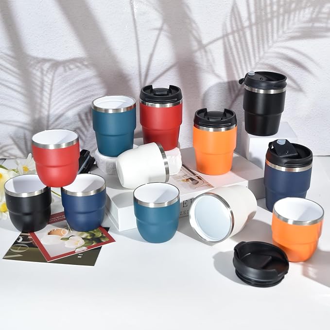 CHLJAR Espresso Cups, 6oz Insulated Espresso Cup Set of 2, Espresso Shot Cups