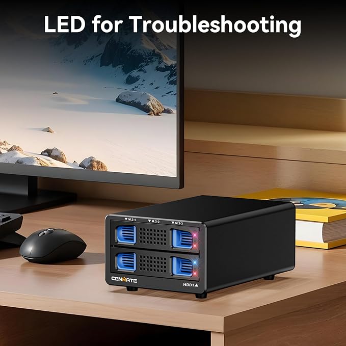 Hybrid 2.5/3.5" SATA HDD/SSD+3* M / B+M Key M.2 NVMe Enclosure