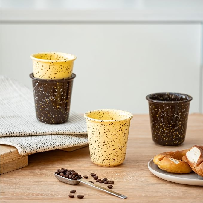 10 oz Coffee Mugs, Microwave & Dishwasher Safe, Drip-Proof Rim,