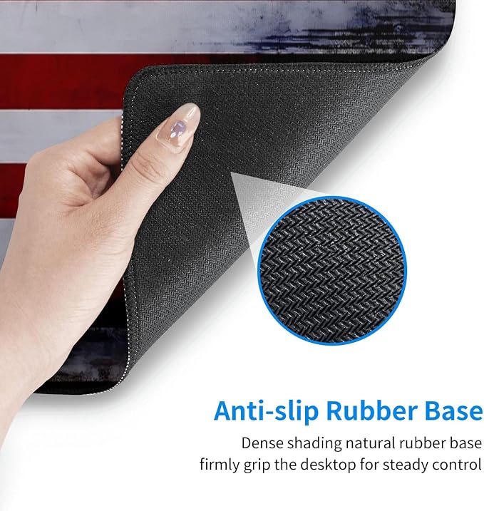 Gaming Mouse Pad American Flag Mouse Mat Non-Slip Rubber Carpet Pad
