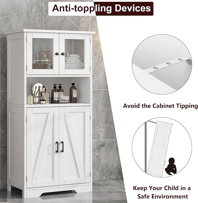 50" Tall Bathroom Cabinet
