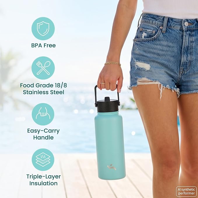 Konokyo 40 oz Insulated Stainless Steel Water Bottle