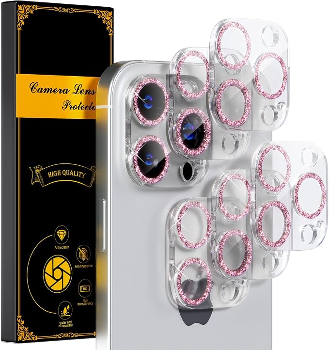 beuxece for 6 Pack iPhone 15 Pro/iPhone 15 Pro Max Camera Lens Protector 9H