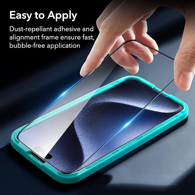 ESR 3+2 Pack for iPhone 15 Pro Screen Protector, Full Coverage Ultra-tough