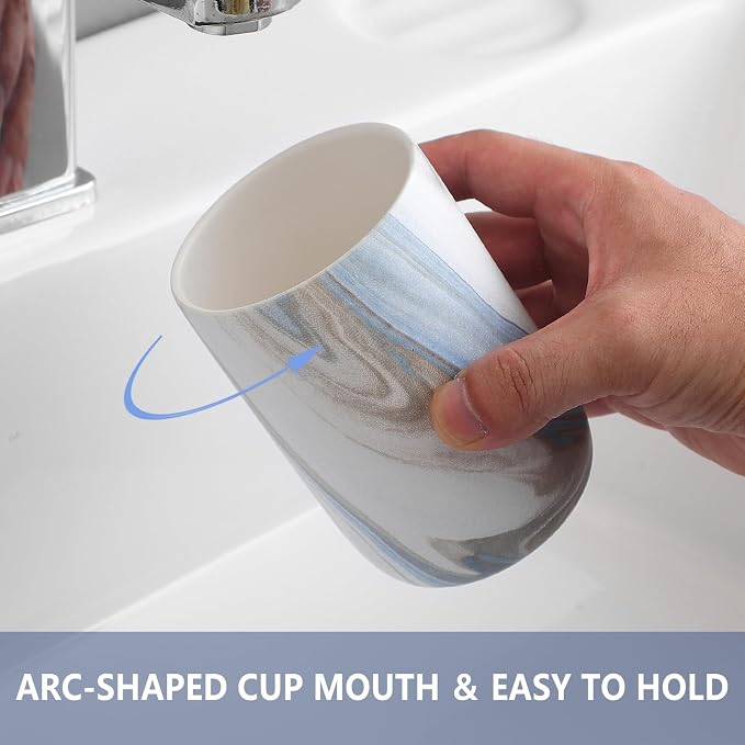 Blue Marble Toothbrush Holders