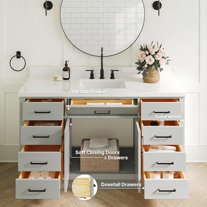 Bathroom Vanity 61" Grey