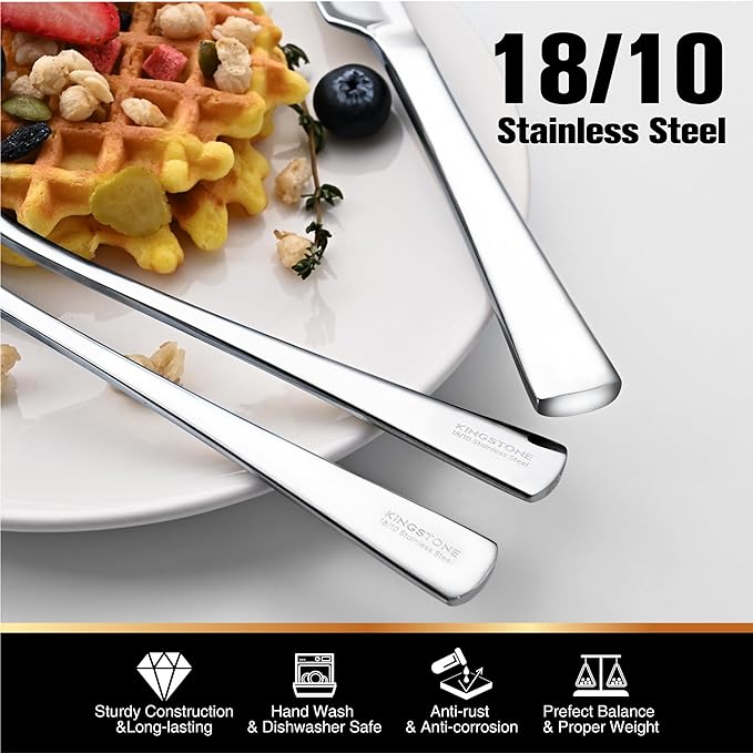 Silverware Set for 8, 40-Piece Forged 18/10 Stainless Steel Flatware Set