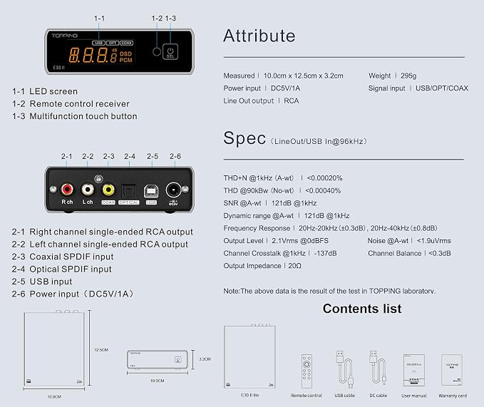 Topping E30II lite DAC Preamp