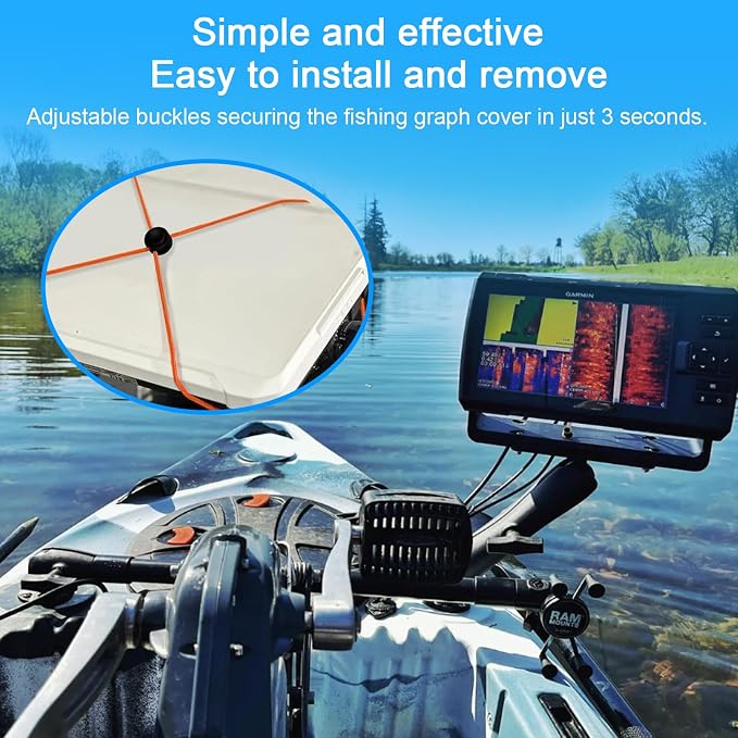 4 Pcs Thickened Fishing Graph Cover Straps, Adjustable Fish Finder Bungee