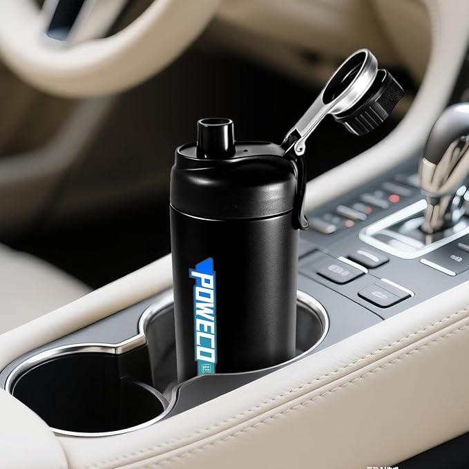 Ceramic Lined Water Bottle, 18 oz Insulated Travel Mug