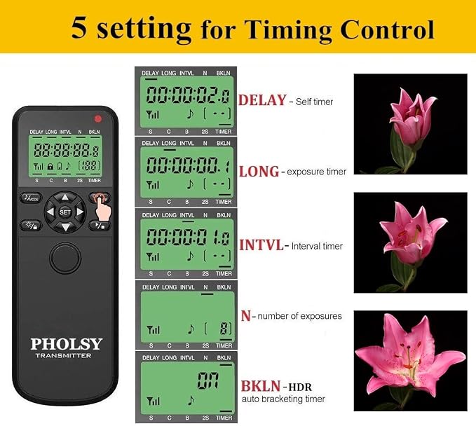 PHOLSY Camera Timer Remote Control